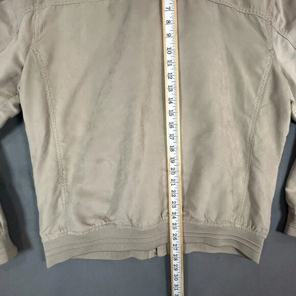 Zara Man Jacket Mens Size XL Beige Bomber Jacket Zipper Pocket Mesh Interior - Picture 7 of 10